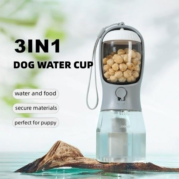 Three-in-one Dog Water Cup Drinking Food Garbage Bag- Pets Supplies
