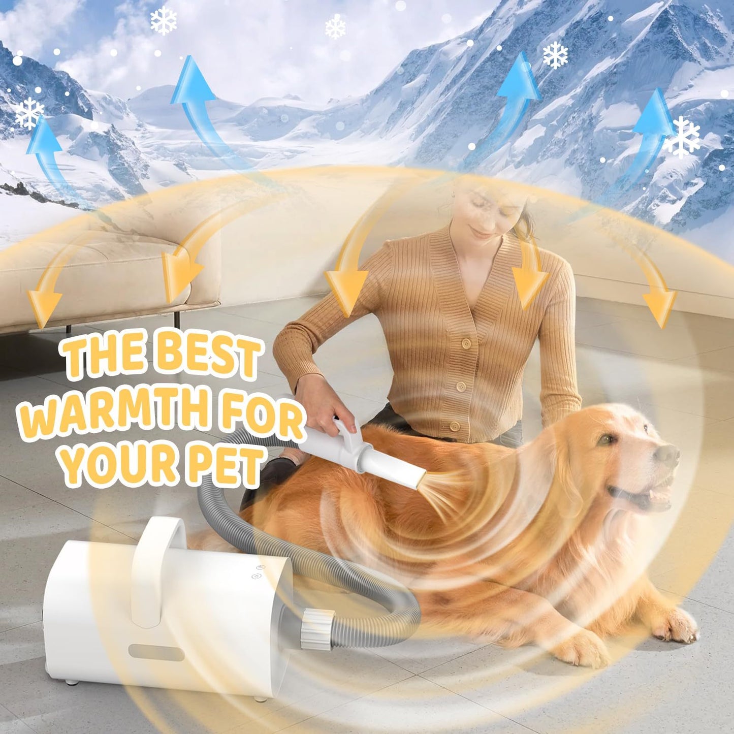 Pet Hair Dryer, 4-in-1 Smart Handle Pet Hair Dryer, 90 Ms High-speed Negative Ion Pet Hair Dryer, Adjustable Wind Speed And Temperature, Suitable For Dogs And Cats